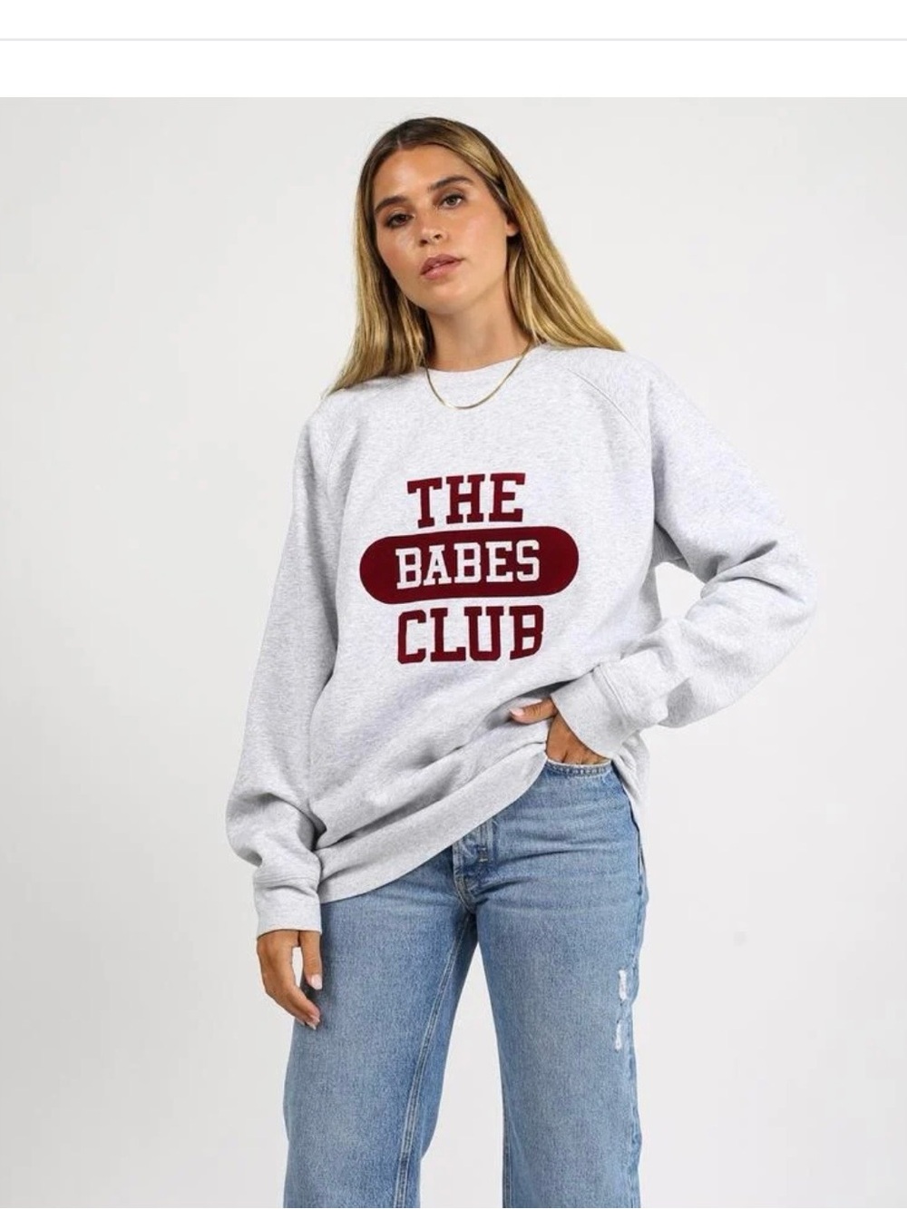 Gray 'The Babes Club' Crewneck Sweatshirt